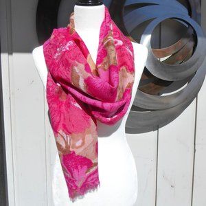 Punt Roma Barcelona,  100% Wool Scarf/Shawl, Pinks and Tans